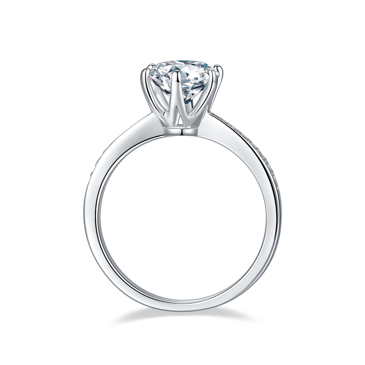 Micro inlaid dynamic S925 silver plated white gold moissanite diamond women's ring 1.5 carats D-grade